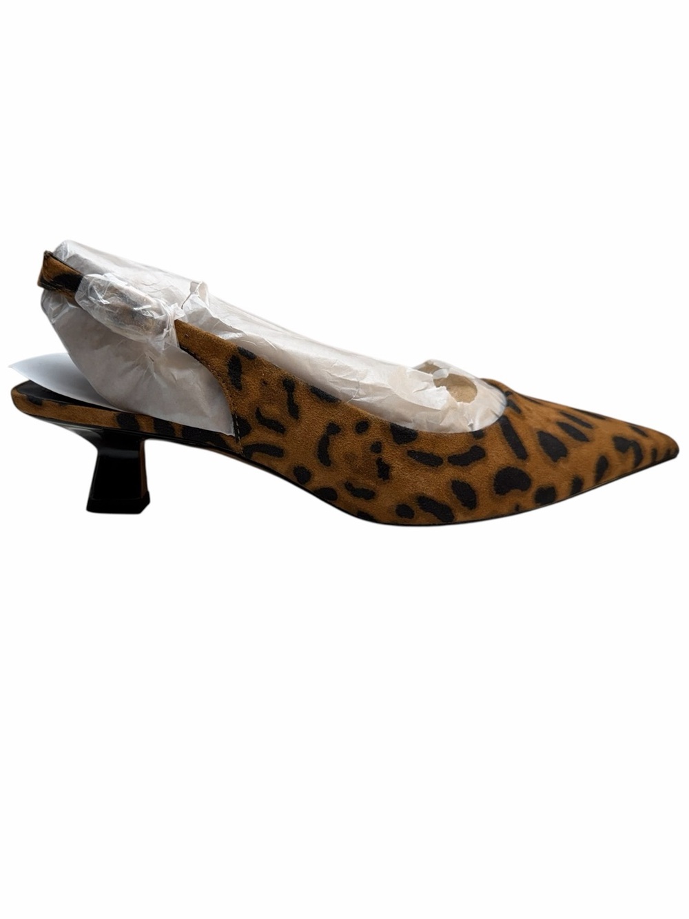 Franco Sarto Sartory Leopard Calf Hair Slingback Heels Size 5 NWOT